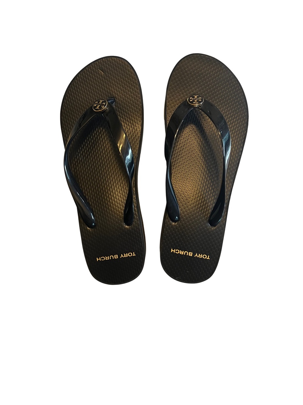 Tory Burch Black Platform Logo Thong Sandals - Picture 2 of 6
